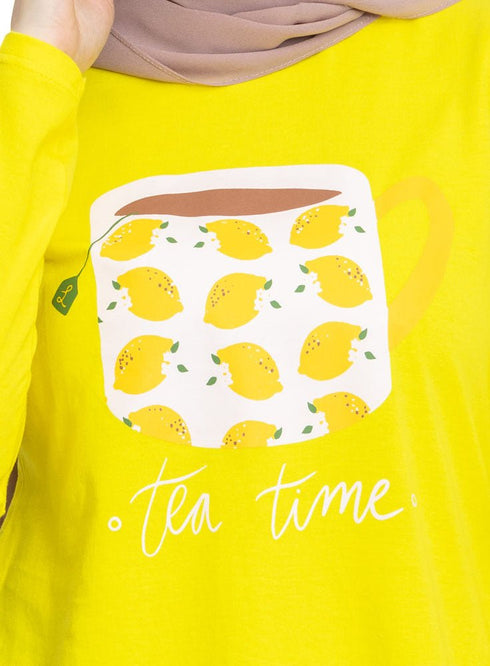 Lemon Printed Long - Sleeve Design 7 - Khotwh